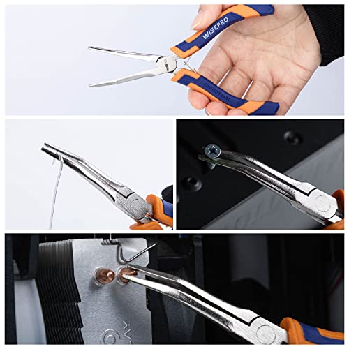 Wisepro 6 Inch Mini 45-Degree Bent Long Nose Pliers, Jewelry/Craft Making, Repairing #TOP4