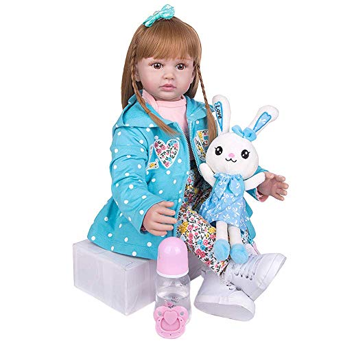 FMONH 24 Zoll Silikon Reborn Baby Puppe 60 cm Neugeborene Kleinkind Puppen Prinzessin Reborn Bebe Spielzeug Puppe Kinder Geburtstagsgeschenk Cover