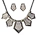 Antique Brass Tone Tribal Jewelry Shield Fringe Charm Pendant Chain Necklace