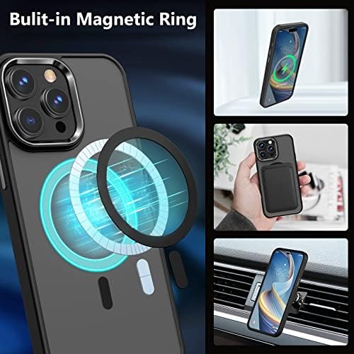 MATEPROX Magnetic Case for iPhone 14 Pro Max Case, Compatible with MagSafe Ultra Slim Anti Yellow Protective Translucent Matte Cover Cases for iPhone 14 Pro Max 6.7'' 2022-Black