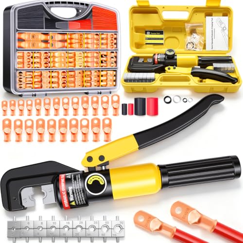 Twidec/230PCS Battery Cable Ends Kit and 10 Ton Hydraulic