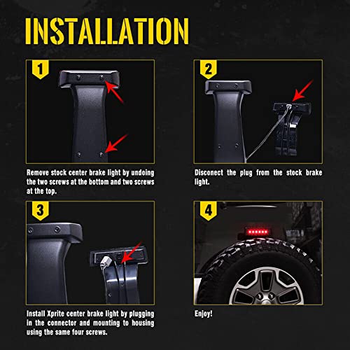 Luz De Travagem Da Terceira Luz De Travagem Da Cauda Da Luz De Stop Alto Para O Jeep Wrangler JK 200