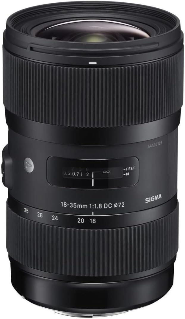 Sigma 18-35mm F1.8 Art DC HSM Lens for Canon DSLR Camera Bundle with Camera Bag, 32GB Ultra Memory Card, Tripod, Card Reader, Band for Lenses, and Accessory Kit (8 Items)