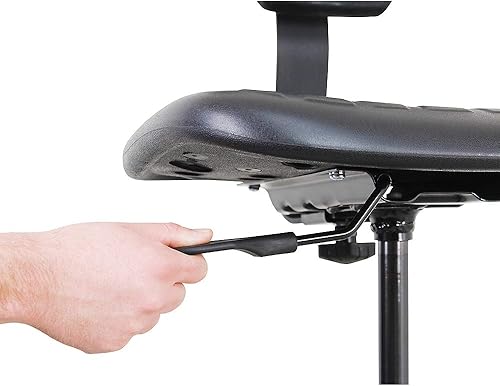 Miniatura 5 de BenchPro Silla de espuma de poliuretano cromado y firme de lujo con reposapiés ajustable de 18 pulgadas, deslizadores y base de nailon pesado,
