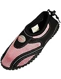 Womens Water Shoes Aqua Socks Pool Beach ,Yoga,Dance and Exercise (7, Black/Pink 1185L)