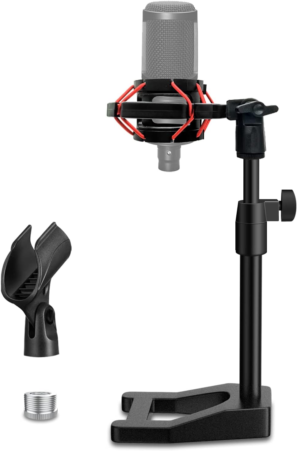 Mictop Desktop Microphone Stand, Mic Stand with Mic Clip Holder