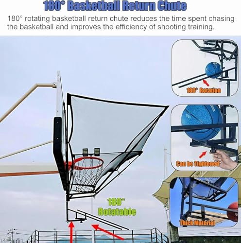 Sistema Portatile di Ritorno dei tiri da Basket e Rete di Rimbalzo - Dispositivo di Allenamento Pieghevole Regolabile per Bambini, Adolescenti e Adulti - Perfetto per Principianti e per Lo s