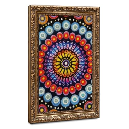 Pointillisme mandala poster toile déco géométrique sacrée 20x30