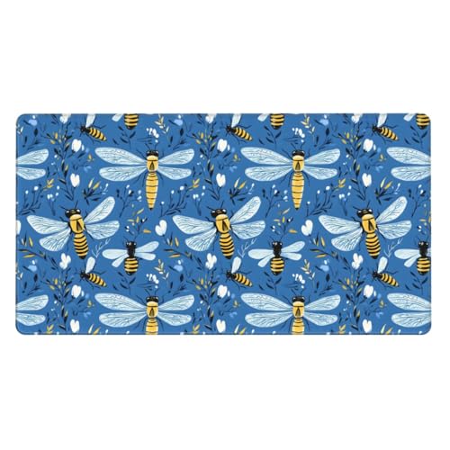 Grand tapis de souris antiderapant bleu pour eliminer la fatigue du poignet
