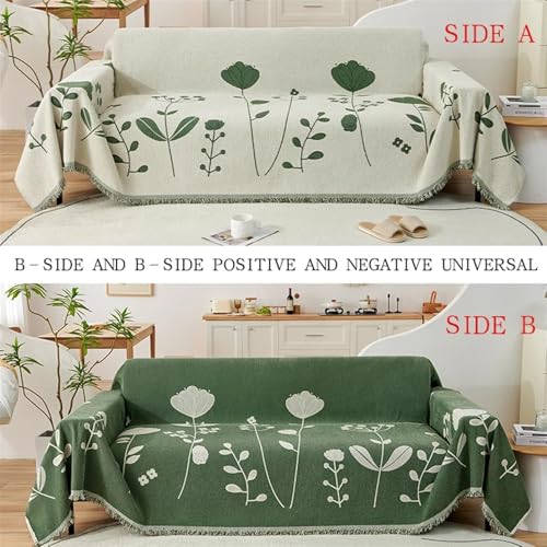 Housse de canapé rustique en chenille réversible 180x130cm