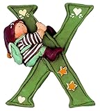 annekabouke amazon Finitura patinato, opaco Gnomys Diaries Statuetta Lettera Fata della Fortuna x, Pasta di Pietra, Multicolore, 11 x 2 x 16 cm