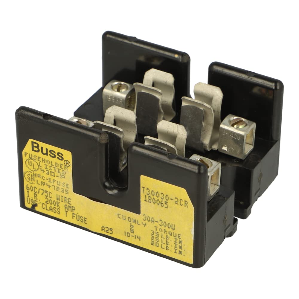 T30030-2CR | BUSSMANN Open Fuse Block, 1/2-30A, 2 Poles, 300V, Box Lung TERMINALS, Class T