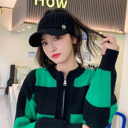 Gorro tejido Epsion para mujer con visera y diseño para high bun miniatura 6