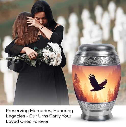 Image of Eagle Urn for Ashes Unique Cremation Urns 10 Inch Large | Unique Cremation Urns, Burial Urns for Adult Human Ashes Women, Memorial Funeral Urn