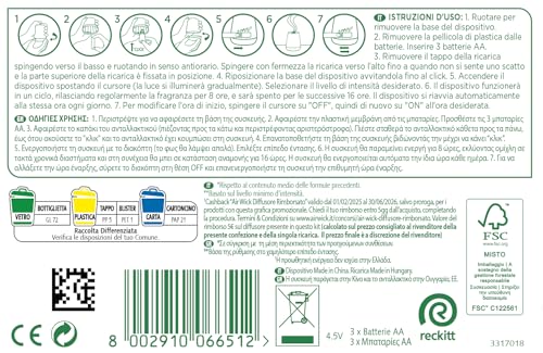 Airwick Armonia Istantanea Profumatore per Ambienti, Confezione con 1 Diffusore di Oli Essenziali e 1 Ricarica per Diffusore di Oli Essenziali alla Fragranza Peonia e Gelsomino - Immagine 1