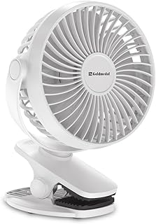 Goldmedal i-Fan 100mm Mini Portable Fan - White | Pack of 1 | DesK Mountable & Multi-Clip Function | 360 ° Rotation Horizontal & Vertical