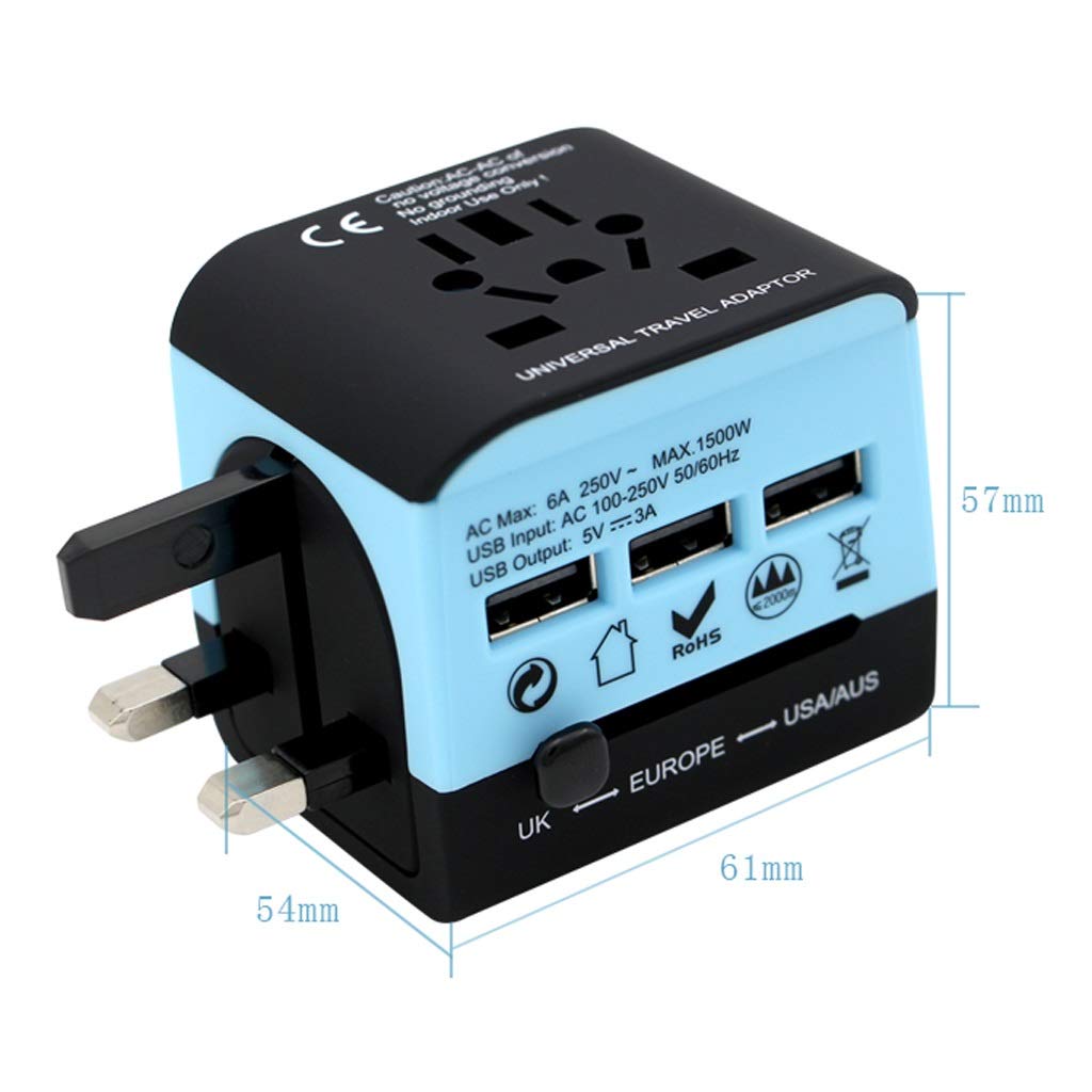 Adattatore a Spina Universale di Viaggio in Tutto Il Mondo, Adattatore di Alimentazione Internazionale, convertitore con Spina con USB Adattatore di Viaggio Portatili