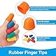 PATIKIL Gummifingerspitzen, 30er-Pack Silikon-Daumen-Fingerschutz-Fingerspitzenabdeckungen Schutzpolster Fingerhüte für Büro, Zählen, Nähen, Orange M Größe
