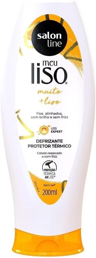 Salon Line Linha Tratamento (Meu Liso) - Defrizante Selante Termico Muito+Liso Amido de Milho Capilar 200 ml - (My Straight Collection - Corn Starch Frizz Removal Thermal Sealant 6.76 Fl Oz)