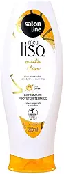 Salon Line, Defrizante Protetor Térmico, Meu Liso Muito + Liso, Vegano - Para Cabelos Lisos Naturais, Alisados ou Relaxados, 200 ml
