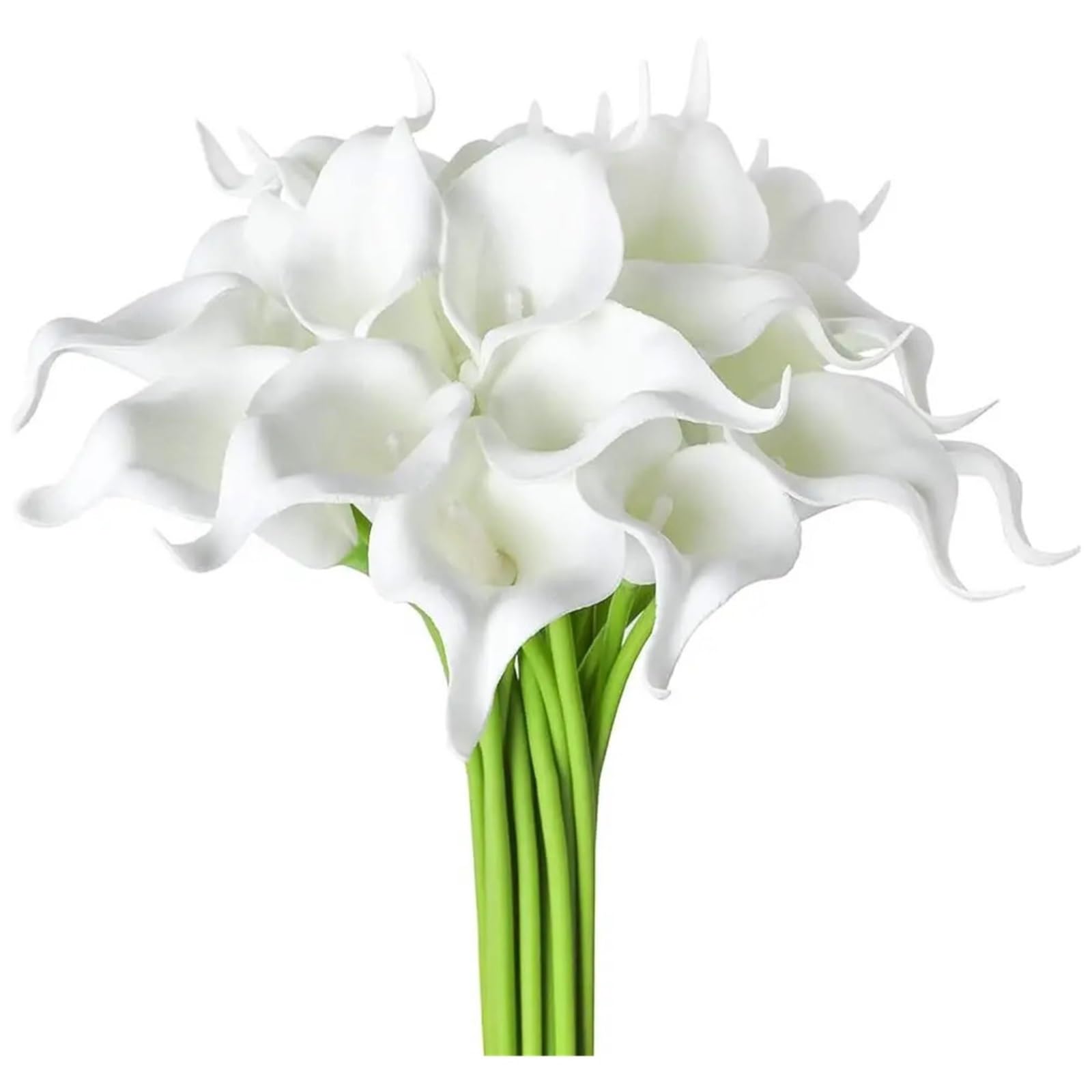 LuoAXINN Artificial Wedding Bouquet 20Pcs Artificial Calla Lily Flower Latex Flowers for DIY Wedding Bouquet Party Home Decor(Pure White)