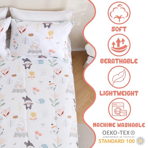 Image of Yibeizi Woodland Animals Comforter Full Kids Forest Bedding Set