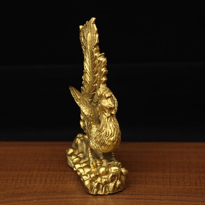 鳳凰 銅製　置物 彫刻　風水 開運 金運 骨董　工芸品　インテリア　アンティーク 鳳凰 銅製 置物 彫刻 風水 開運 金運 骨董 工芸品 インテリア