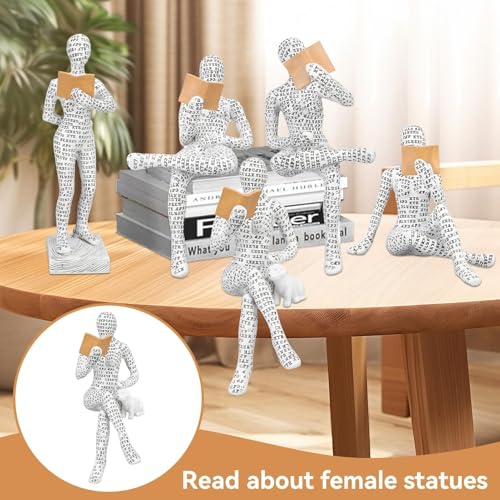Figura Abstracta Mujer Leyendo Estatua Moderna en Resina miniatura 3