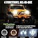 Aukmak 7 inch Bright LED Headlights with White DRL Halo Ring Angel Eyes Amber Turn Signal Light For Jeep Wrangler JK JKU TJ CJ DOT Approved