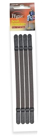 Pegas Scroll Sandpaper Set, Grit 80/120/240/320, 1/4" Wide Pack of 4