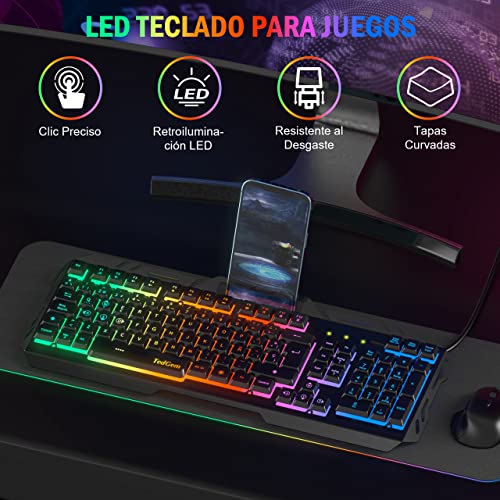 Teclados-Gaming-TedGem-Teclado-Gaming-Teclado-USB-Teclado-Gaming-PS4-LED-Retroiluminado-con-Cable-USB-Teclado-para-PC-Laptop-PS4-Xbox-One-Teclados-Espanol-Negro Teclados-Gaming-TedGem-Teclado-Gaming-Teclado-USB-Teclado-Gaming-PS4-LED-Retroiluminado-con-Cable-USB-Teclado-para-PC-Laptop-PS4-Xbox-One-Teclados-Espanol-Negro