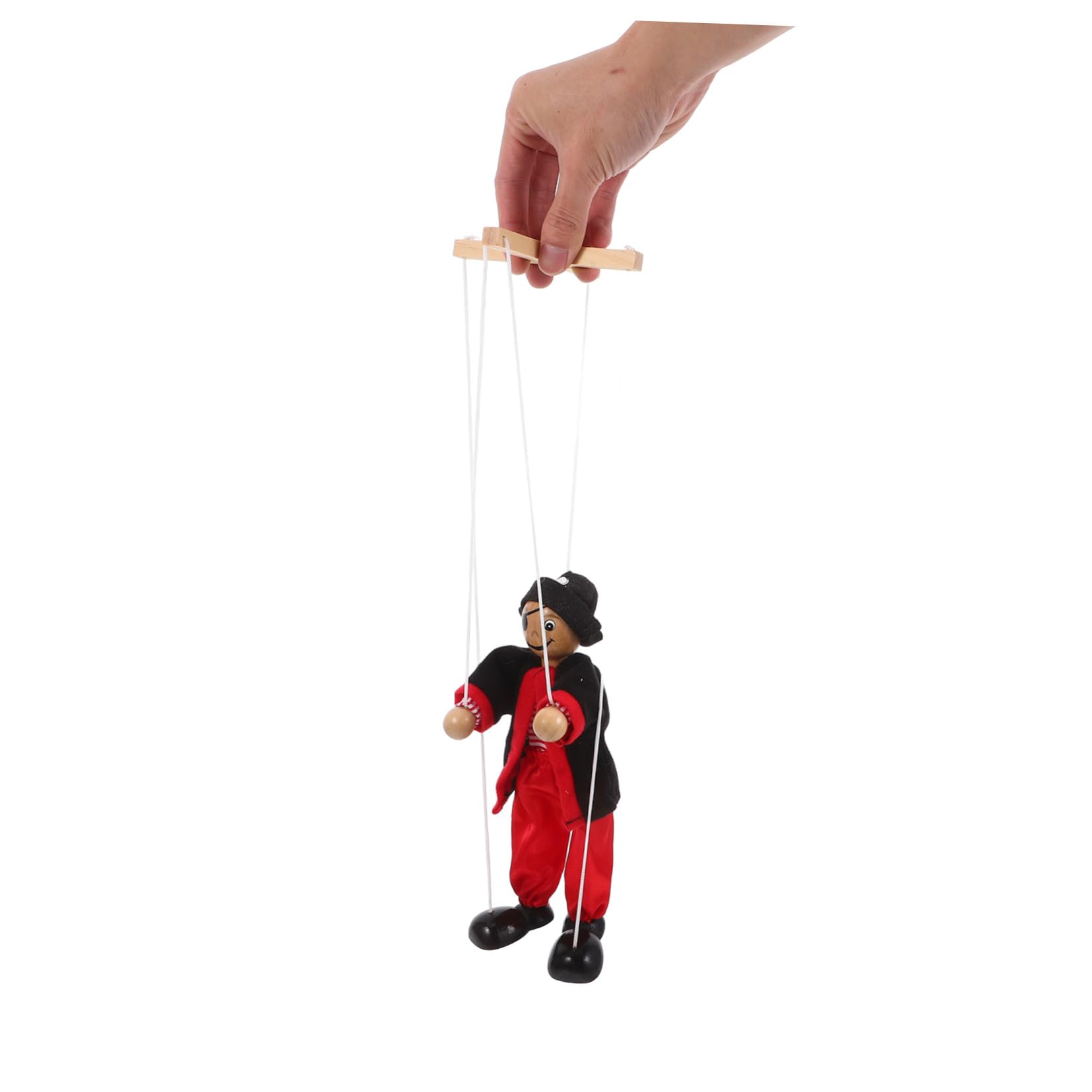 VICASKY Marionnette à Fils Pirate en Bois Noire pour Garçon Et Filles, Marionnette Ventriloque De Théâtre, Jouet Interactif Éducatif pour Spectacle Et Décoration