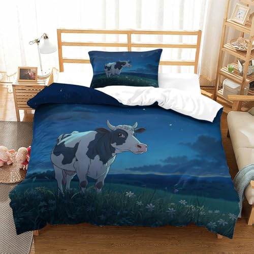 Housse de couette vache 3D en microfibre pour lit simple enfant - 4