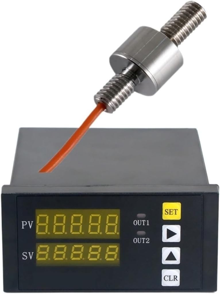 Mini Load Cell Weight Sensor + Indicator Display Test Tension and Compression Force Weight Pressure Sensor for Scale(0-30KG Indicator)