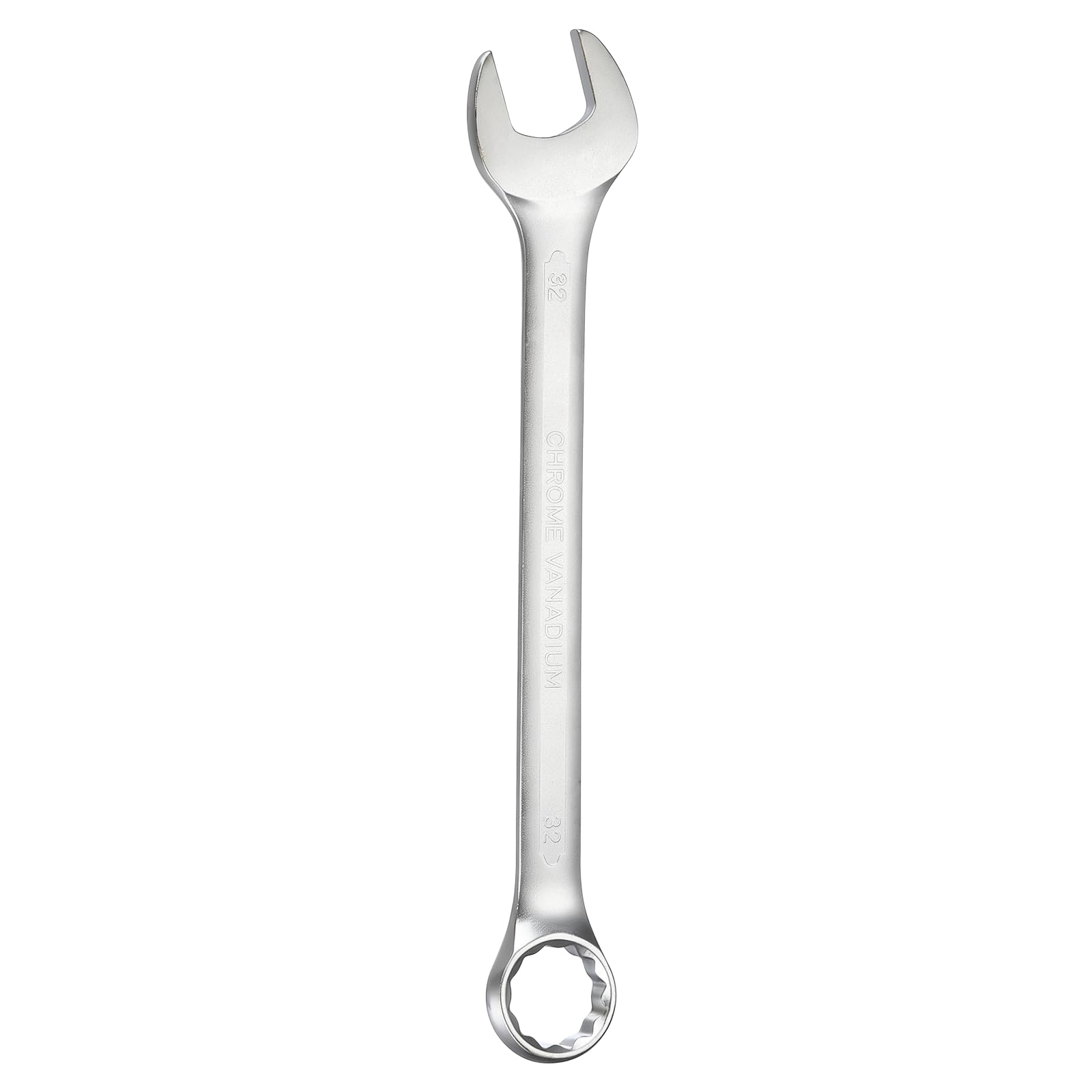 sourcing map Metric Combination Wrench 32mm Open End & 15-Degree Offset 12-Point Box End Chrome Vanadium Steel Industrial Grade Double Ended Wrenches Spanners Tools