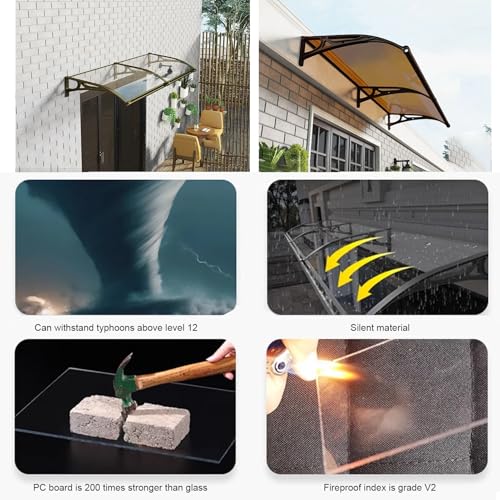 Auvent en polycarbonate de qualité supérieure pour façade et balcons - 7