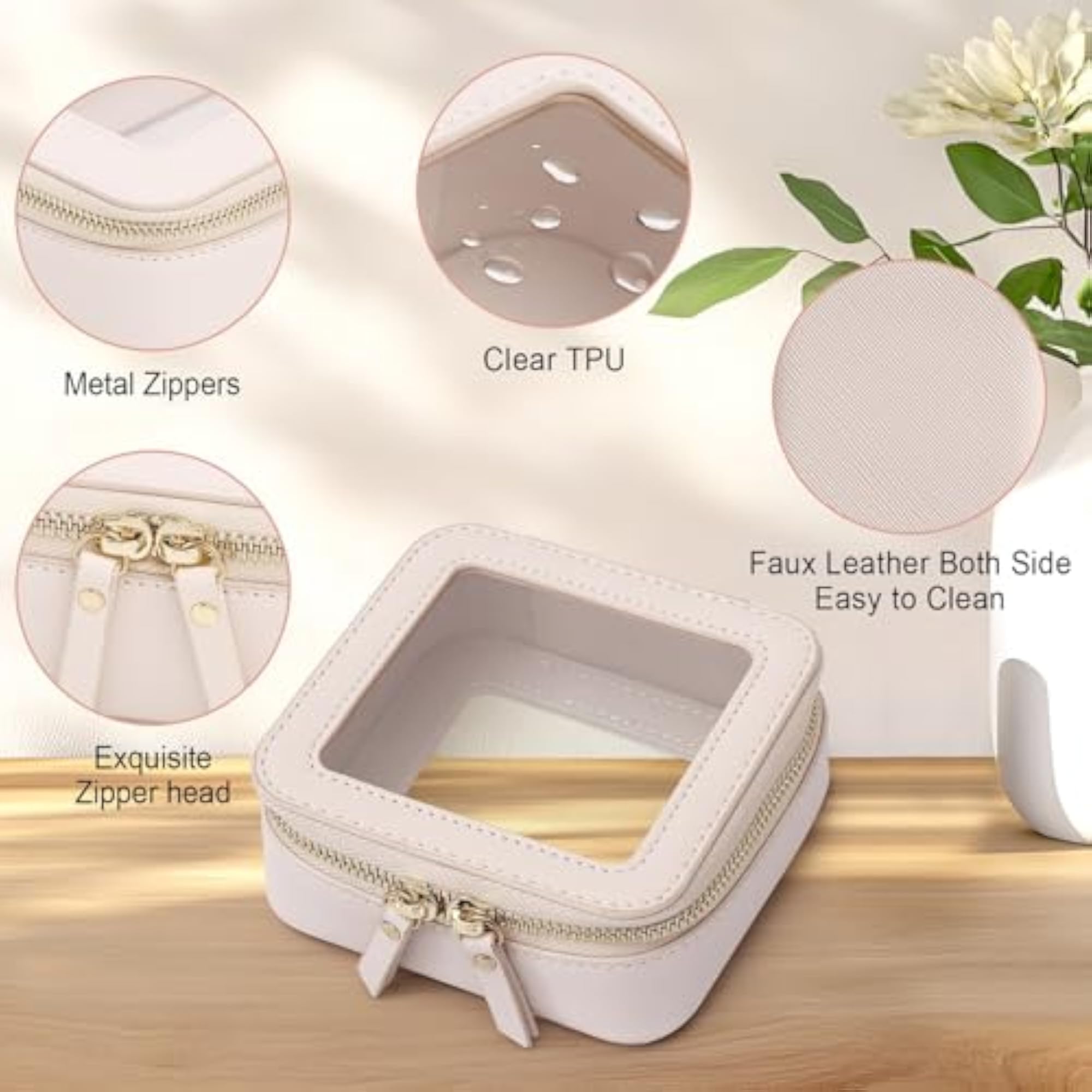 Makeup Brush Case Clear Travel Cosmetic & Toiletry Bag