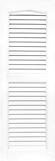 Shutters, Louvered Shutters, Standard Louvered Exterior Vinyl Window Shutters, White, (1 Pair = 2pcs) 12"W x 36"H
