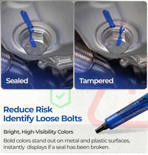 Image of Blue Tamper Proof Cross Check Repair & Maintenance Warranty Seal 1.8 Oz Squeeze Tube Paint Marker - 12 Tubes - Made in USA