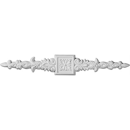 Ekena Millwork ONL10X01X01FL 10 1/4-Inch W X 1 5/8-Inch H X 1/4-Inch P Floral Center Spread Onlay