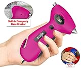 Mogix Accessories Tire Pressure Gauge with Auto Rescue Tool Features, Digital Reading and Flashlight (Pink)