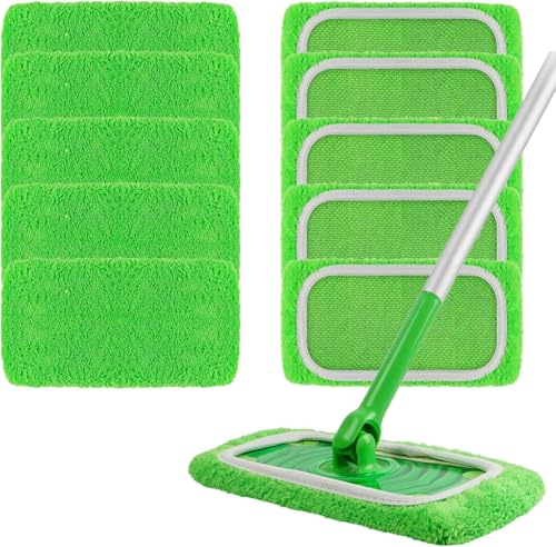 Dictien 10 Pièces Lingettes Reutilisable pour Swiffer Sweeper,Lavables Mop de Chiffons de Rechange...