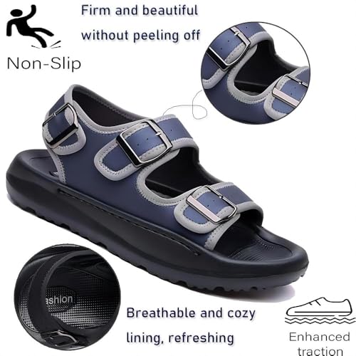Asifn Men's Casual Summer Sandals Adjustable Comfortable Outdoor Hiking Beach Non-Slip Buckle Lightweight Waterproof Slippers2