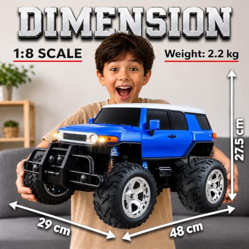 Image of GRAPHENE 1:8 Scale Remote Control Battle Big SUV Car Pack of 2 with Inflated Off-Road Tires High-Speed RC Monster Truck Durable Heavy-Duty Body Arcade 4WD Long Range Toy Car for Kids & Adults