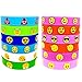 OHill 48 Pack Emoji Emoticons Silicone Wristbands Bracelets Kids Birthday Party Supplies Favors Prize Rewards, Kids Size