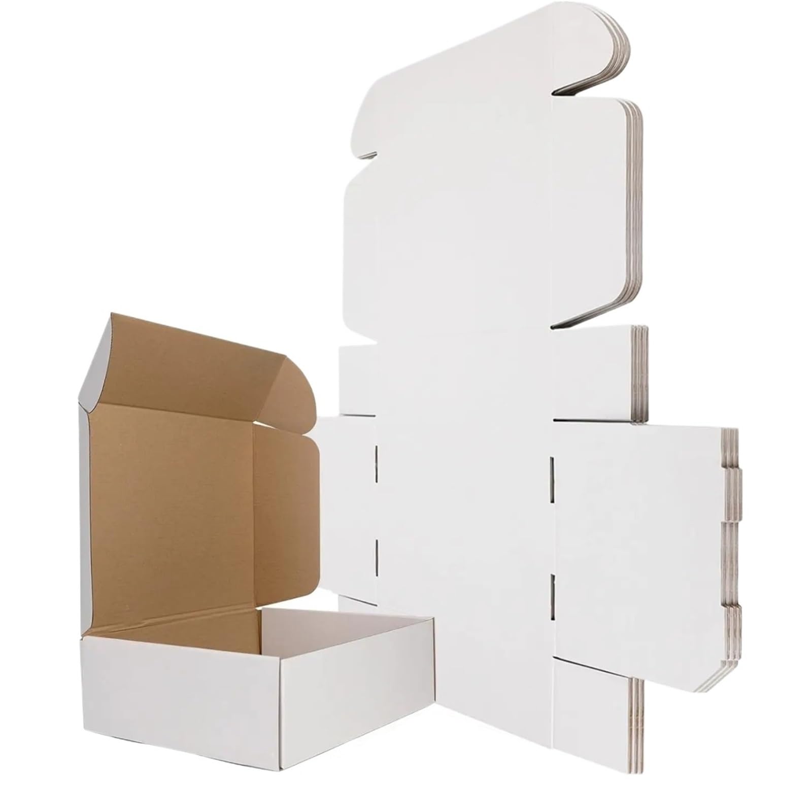 20PCS White Corrugated Cardboard Mailer Boxes, 13x10x4 Inches For Packing And Mailing For Mailer, Shipping