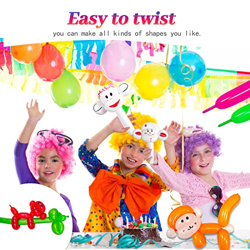 Image of Green 260 Long Thickening Balloons for Tying Balloon Arch, Twisting Latex Animals Magic Modeling Skinny Birthday Balloons for Kid's Party Wedding Decoartion 100pcs