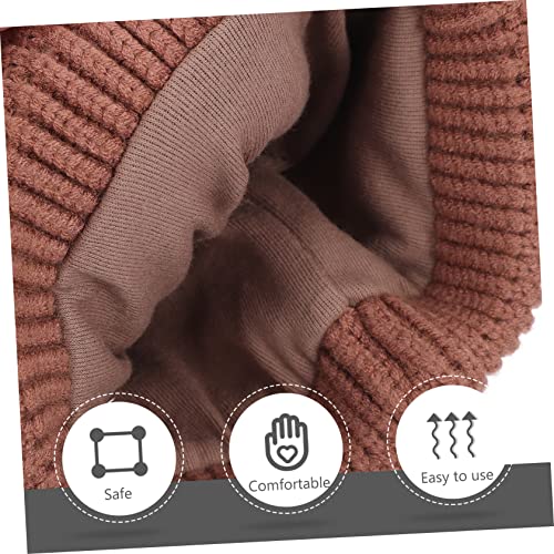 Boy Girl Girls Boys and Hats Warm Knitted Hat Winter Bow Soft Material Brown2