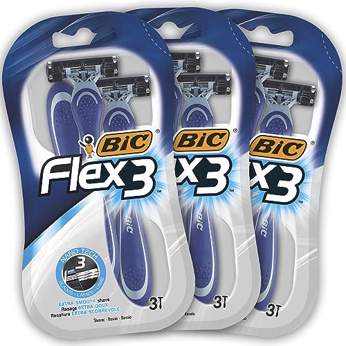 BIC Flex 3 Blade Mens Disposable Razor 3 Count (Pack of 3)