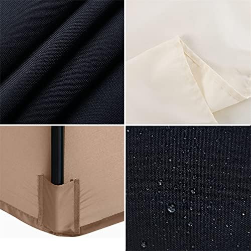 Patio Umbrella Replacement Canopy Square Cantilever Top Cover Outdoor,Waterproof Green Replacement Canopy for 2m/3m/7m Parasol UV Resistant Sun Umbrella Cover 6 Arms Garden Shade Ideal for O